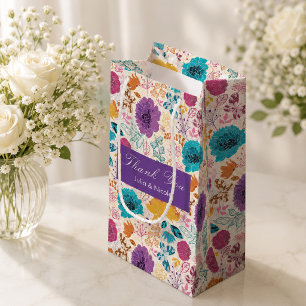 Petit Sac Cadeau Amour Fleurissant Floral Romantique Mariage Rose V