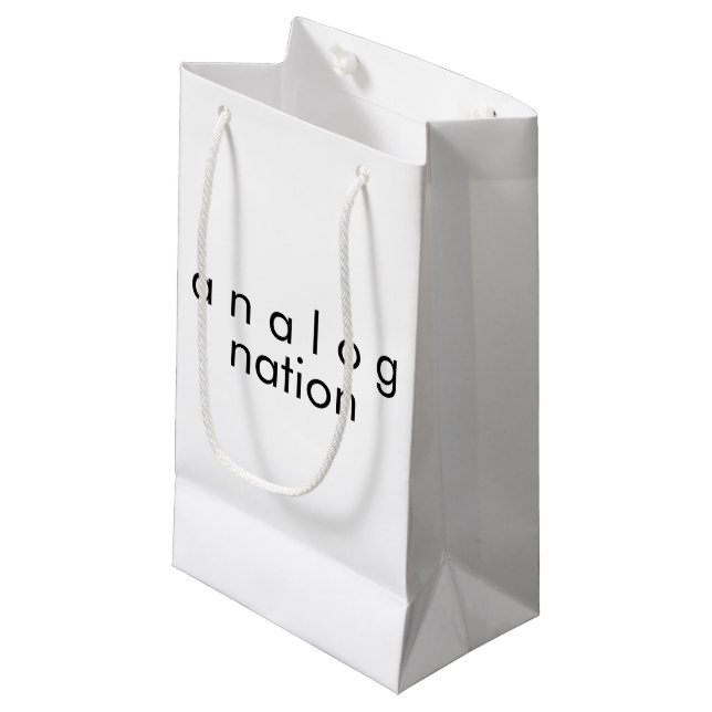 Petit Sac Cadeau Analog Nation Blanc (Devant Angle)