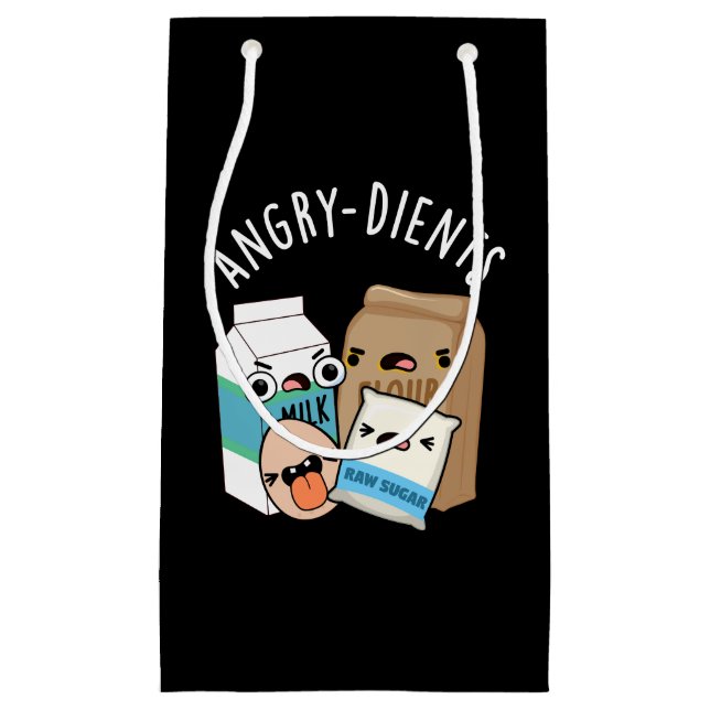 Petit Sac Cadeau Angry dients Funny Baking Pun Dark BG (Devant)