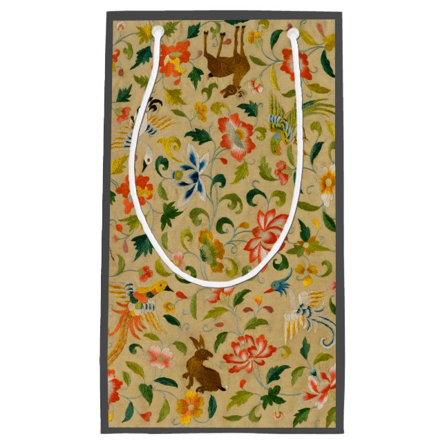 Petit Sac Cadeau Animal Antique Cheval Oiseau Deer Rabbit (Devant)