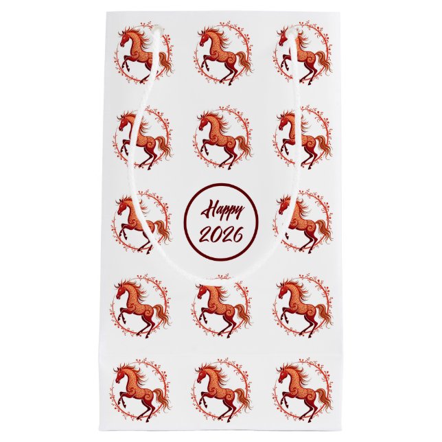 Petit Sac Cadeau Année du cheval 2026 (Devant)