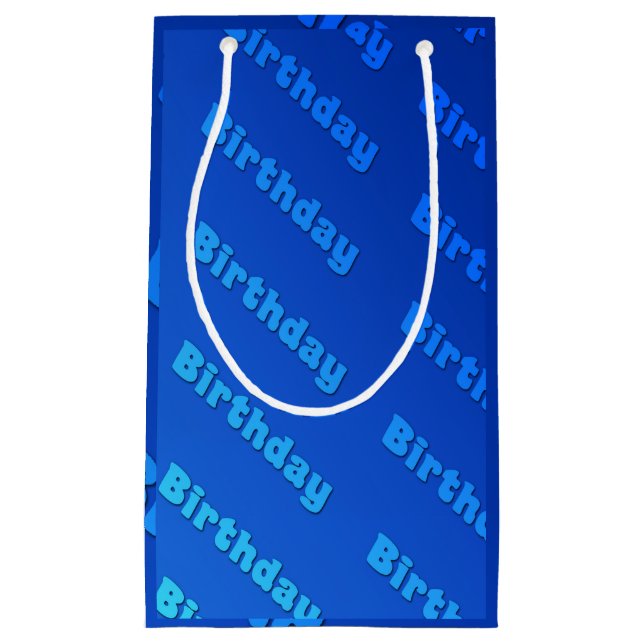 Petit Sac Cadeau Anniversaire (bleu) (Devant)