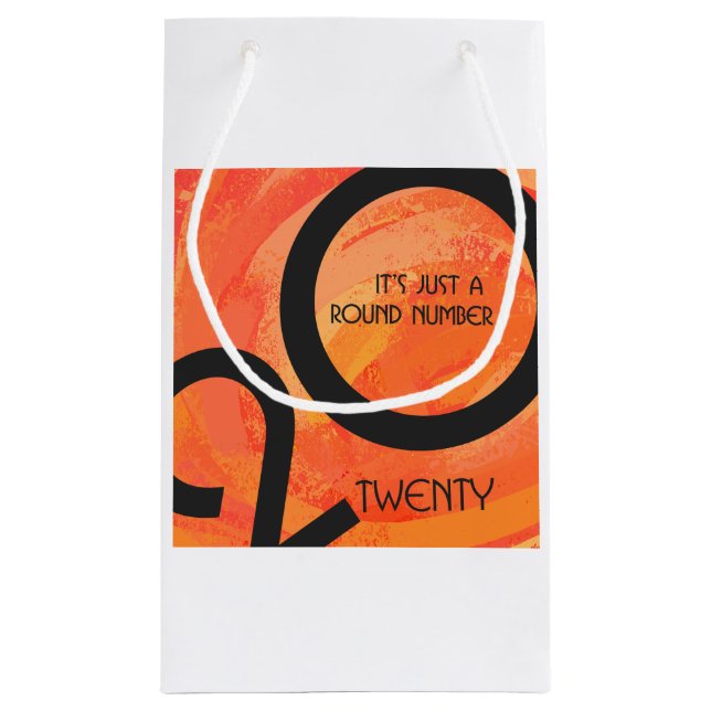 Petit Sac Cadeau Anniversaire de la décennie orange (Dos)