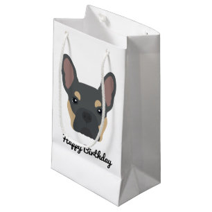 Petit Sac Cadeau Anniversaire du Chien-taureau Bleu et Tan