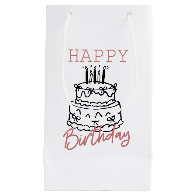 Petit Sac Cadeau - Anniversaire Minimaliste (Devant)
