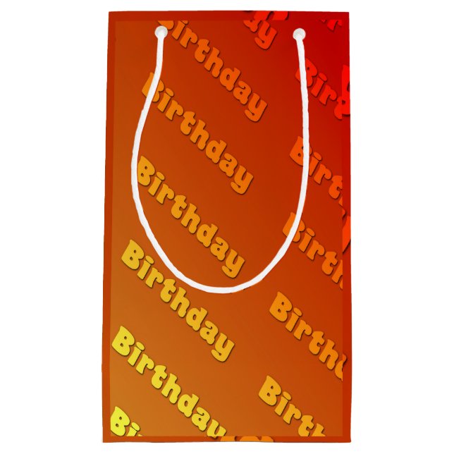 Petit Sac Cadeau Anniversaire (orange) (Devant)