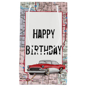 Petit Sac Cadeau Anniversaire Retro Buick On Map