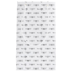 Petit Sac Cadeau Antique Airplanes Aviation Art CUSTOM COLEUR