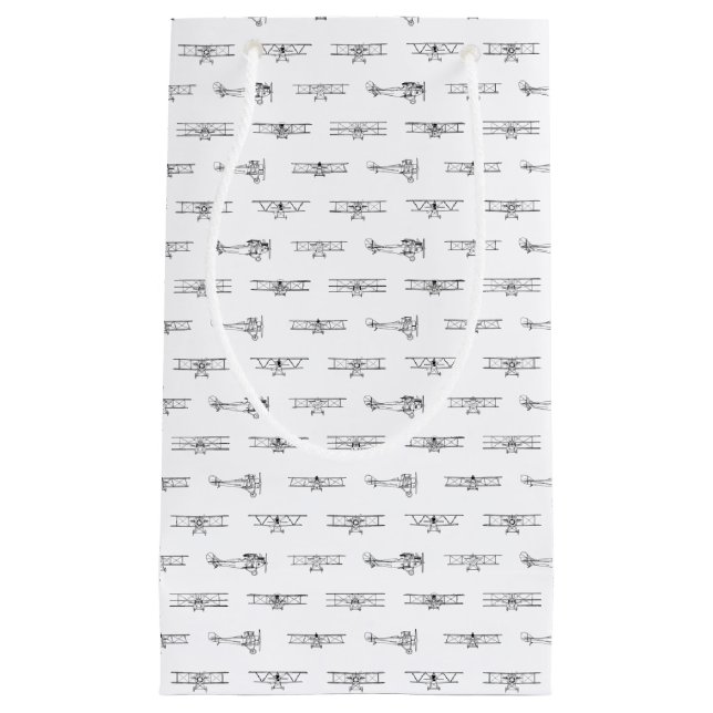 Petit Sac Cadeau Antique Airplanes Aviation Art CUSTOM COLEUR (Devant)