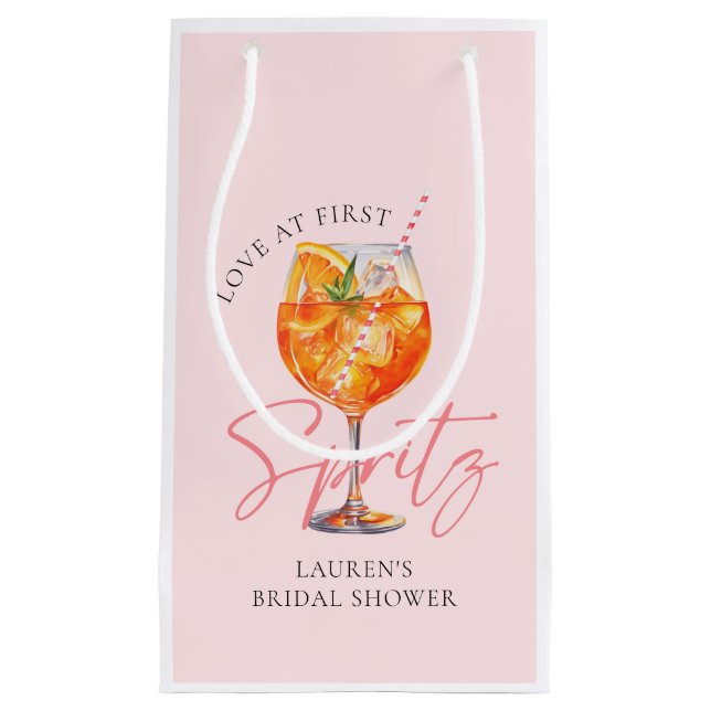 Petit Sac Cadeau Aperol rose pâle Aperol Spritz Fête des mariées (Devant)