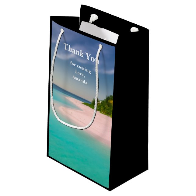 Petit Sac Cadeau Aquamarine Ocean Tropical Beach Scenic Thank You (Dos Angle)
