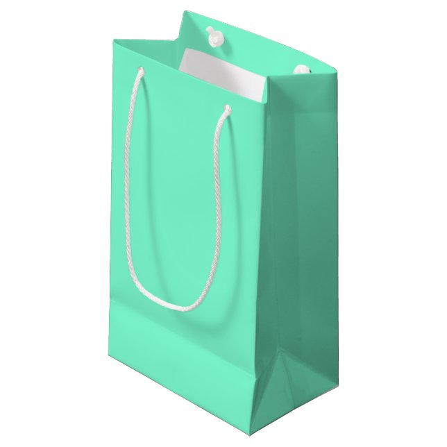 Petit Sac Cadeau Aquamarine uni (Devant Angle)