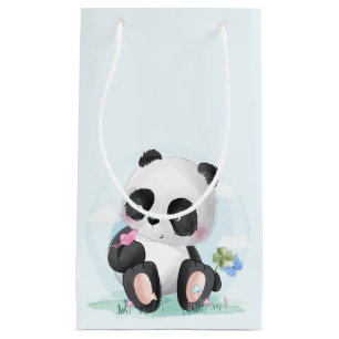 Petit Sac Cadeau Aquarelle bébé Panda Ours