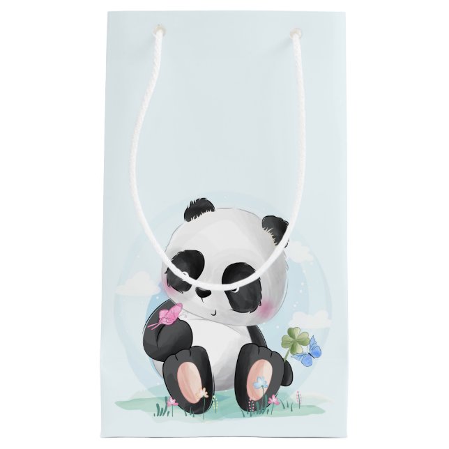 Petit Sac Cadeau Aquarelle bébé Panda Ours (Devant)
