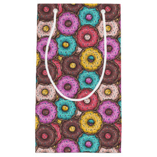 Petit Sac Cadeau Aquarelle colorée beignets avec Motif d'arrosage