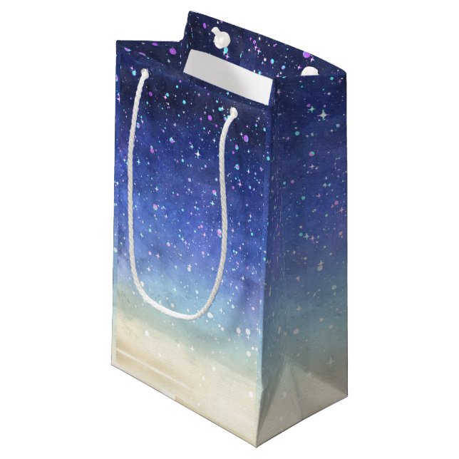 Petit Sac Cadeau Aquarelle Galaxy (Devant Angle)