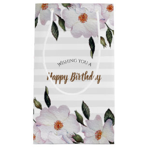Petit Sac Cadeau Aquarelle rose Roses Ballerina Design floral