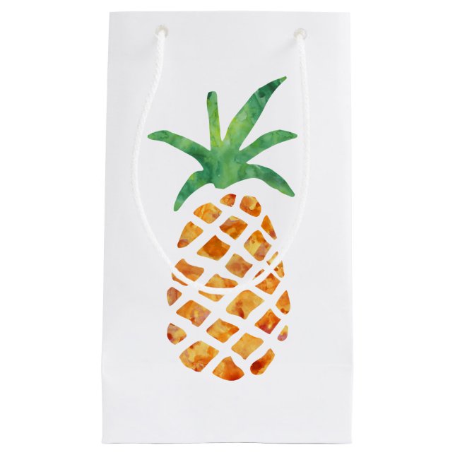 Petit Sac Cadeau Aquarelle tropicale ananas (Devant)