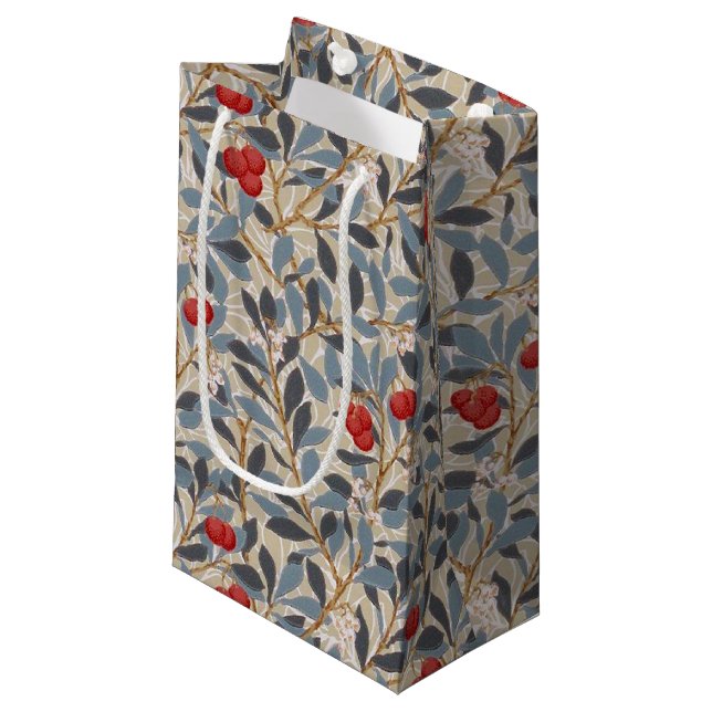 Petit Sac Cadeau Arbre à baie rouge, William Morris (Devant Angle)