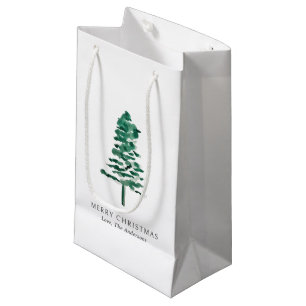 Petit Sac Cadeau Arbre à pin d'eau Noël moderne