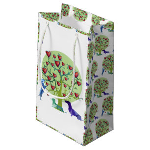 Petit Sac Cadeau Arbre d'amour de chien de Vienne, Cœurs