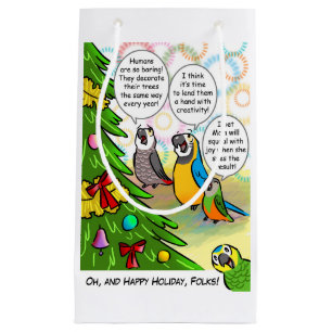 Petit Sac Cadeau Arbre de perroquets et de Noël