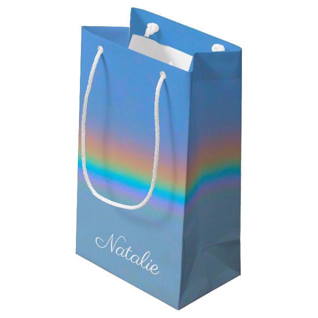 Petit Sac Cadeau Arc-en-ciel naturel (Dos Angle)