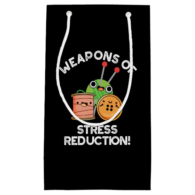 Petit Sac Cadeau Armes De Stress Réduction Drôle Tricot Dark BG (Devant)