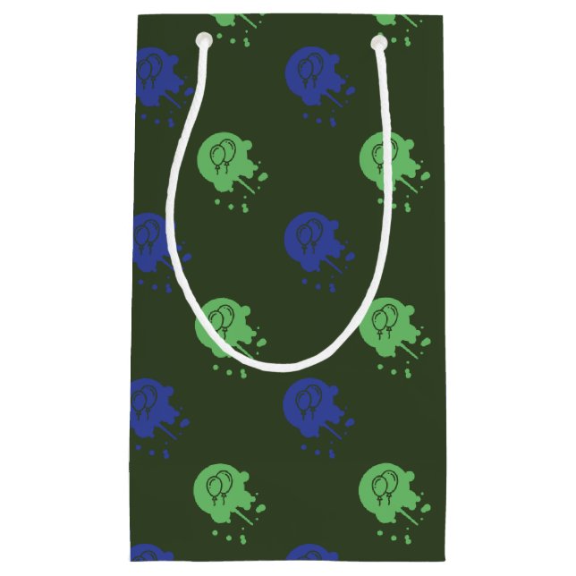 Petit Sac Cadeau Army Green & Blue Painball Party (Devant)