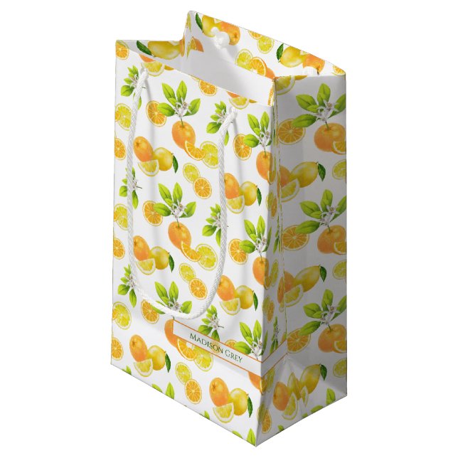 Petit Sac Cadeau Arômes d'agrumes Oranges et citrons Patten (Devant Angle)