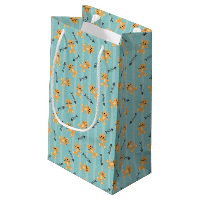 Petit Sac Cadeau arrière - plan avec des chats (Dos Angle)