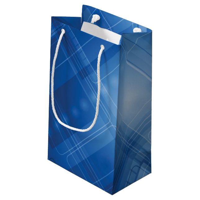 Petit Sac Cadeau Arrière - plan de pointe bleu-foncé (Dos Angle)