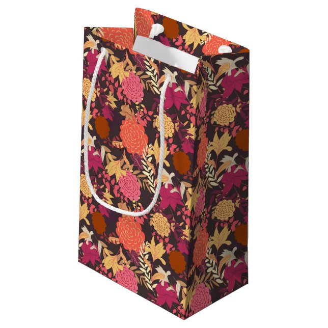 Petit Sac Cadeau Arrière - plan floral 2 (Dos Angle)