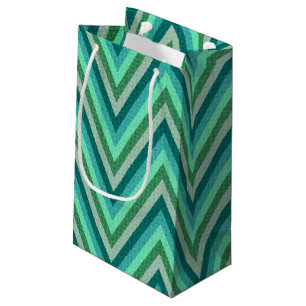 Petit Sac Cadeau Arrière - plan rayé de zigzag