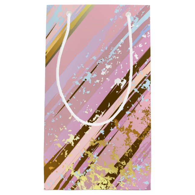 Petit Sac Cadeau Arrière - plan rose texturé (Devant)