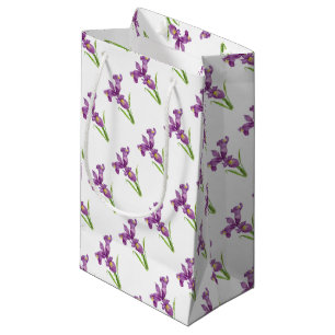 Petit Sac Cadeau Art Botanique D'Iris Violet
