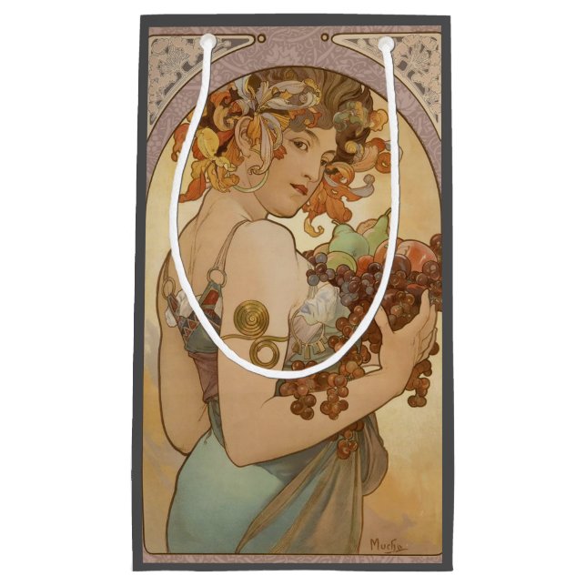 Petit Sac Cadeau Art Nouveau Femme Mucha Belle (Devant)
