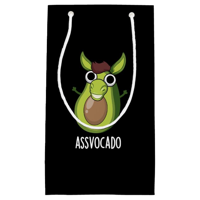 Petit Sac Cadeau Ass-vocado Drôle Avocado Pun Dark BG (Devant)