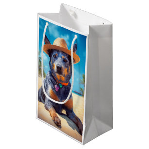 Petit Sac Cadeau Australian Cattle on Beach, cadeau d'été des amour