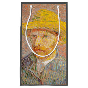 Petit Sac Cadeau Autoportrait de Vincent Van Gogh avec chapeau de p