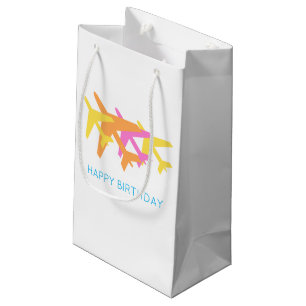 Petit Sac Cadeau Avions Orange Yellow Rose Voyage heureux Anniversa