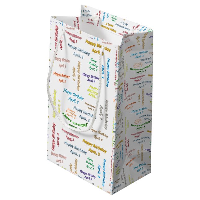 Petit Sac Cadeau Avril, 3 Anniversaire Cadeau (Dos Angle)