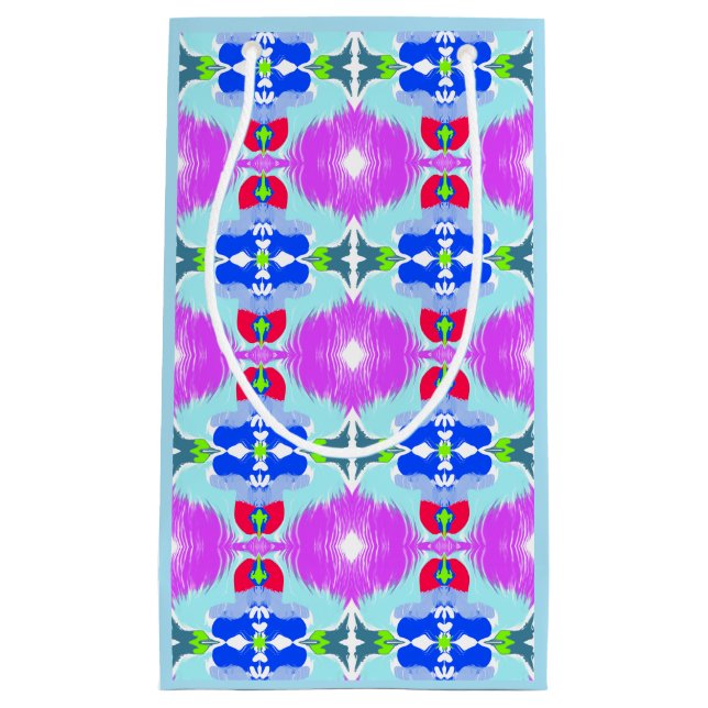 Petit Sac Cadeau Azure Bloom Kaleidoscope (Devant)