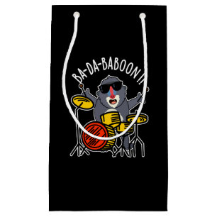 Petit Sac Cadeau Ba-da-ba-boon Funny Baboon Pun Dark BG