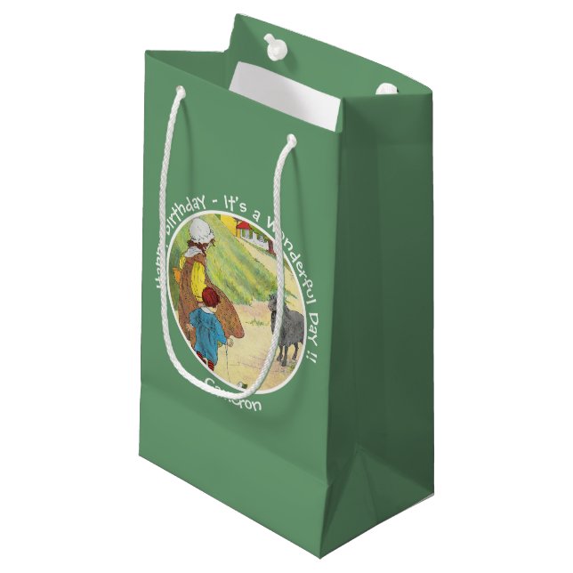Petit Sac Cadeau Baa, Baa, Black Sheep Anniversaire Collection (Devant Angle)