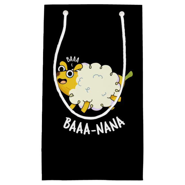 Petit Sac Cadeau Baa-nana Funny Banana Pun Dark BG (Devant)