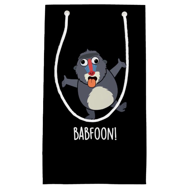 Petit Sac Cadeau Bab-foon Funny Buffon Baboon Pun Dark BG (Devant)