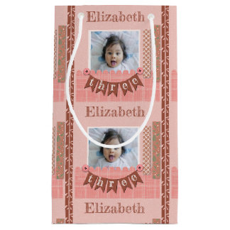Petit Sac Cadeau Baby Girl 3e anniversaire Pink Scrapbook