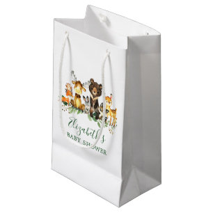 Petit Sac Cadeau Baby shower d'animaux des bois d'aquarelle