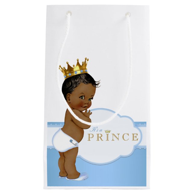 Petit Sac Cadeau Baby shower Ethnique Prince (Devant)